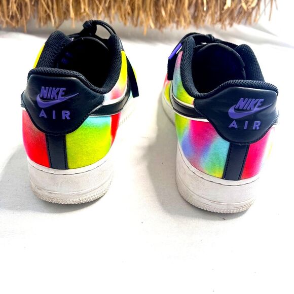 Nike Air Force 1 Low Tie-Dye Multicolor Sneakers Size 12.5 - Picture 5 of 8